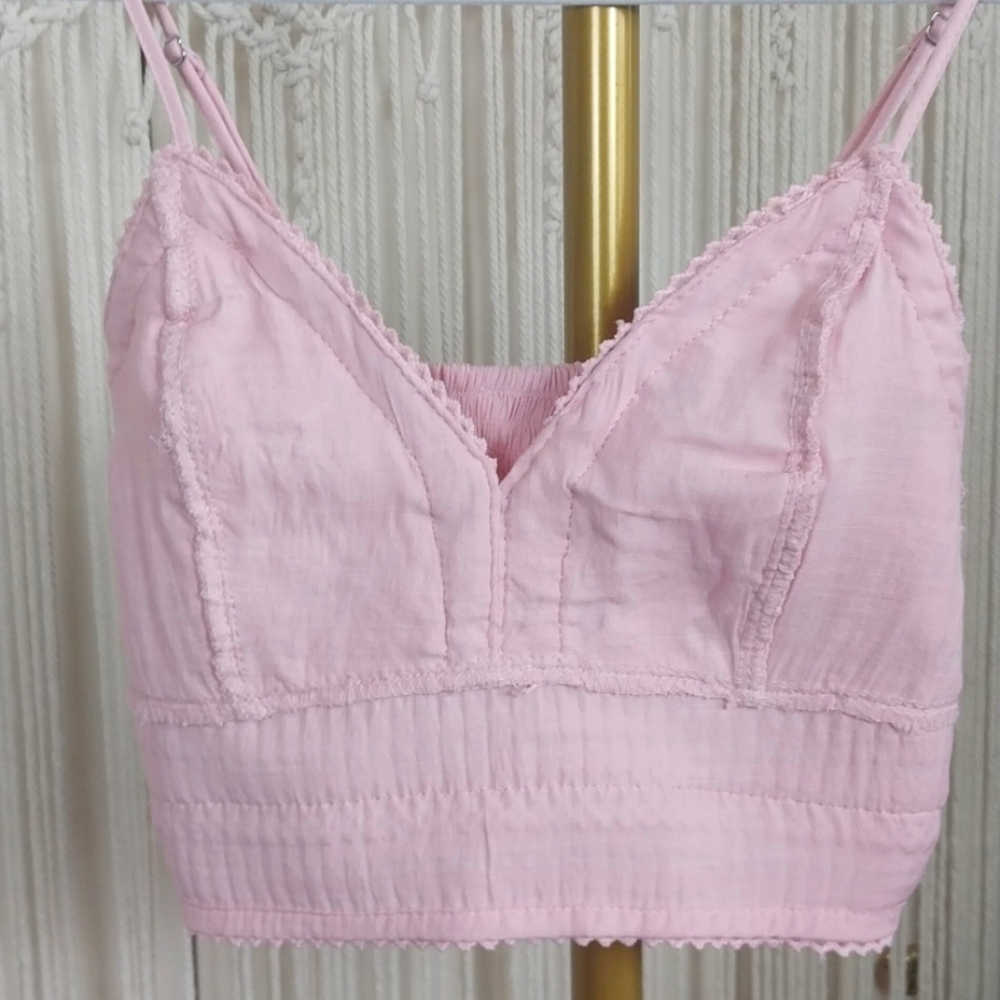 NWT Love Tree Dusty Pink Crochet LACE bralette CROP TOP - Picture 6 of 9